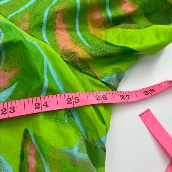 Anthropologie Farm Rio Green palm Leaf Print Dress puff sleeve sz 3x - Picture 7 of 11